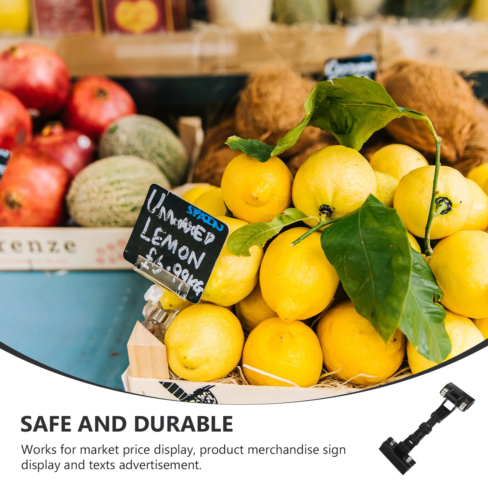 

3Pcs Price Label Clips Black Advertising Display Holders Supermarket Sign Stands Lightweight Portable Price Cards Clamp