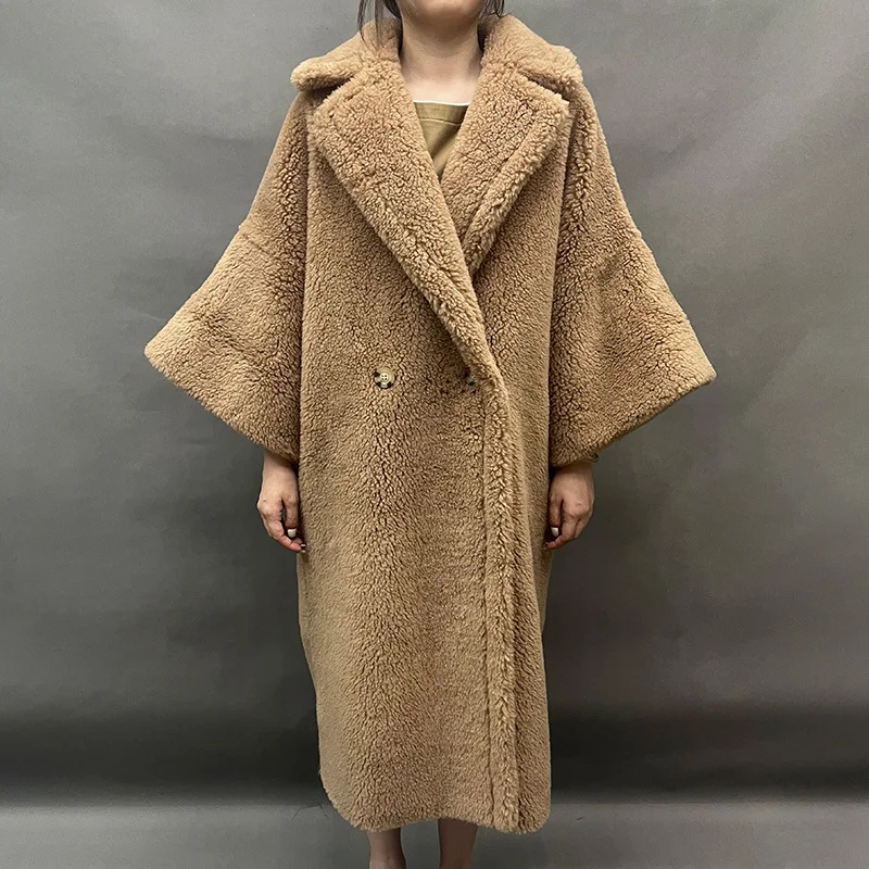 2024 New Design Winter Long Wool Coats Lady Fashion Thick Warm Teddy Coat Outerwear Oversize