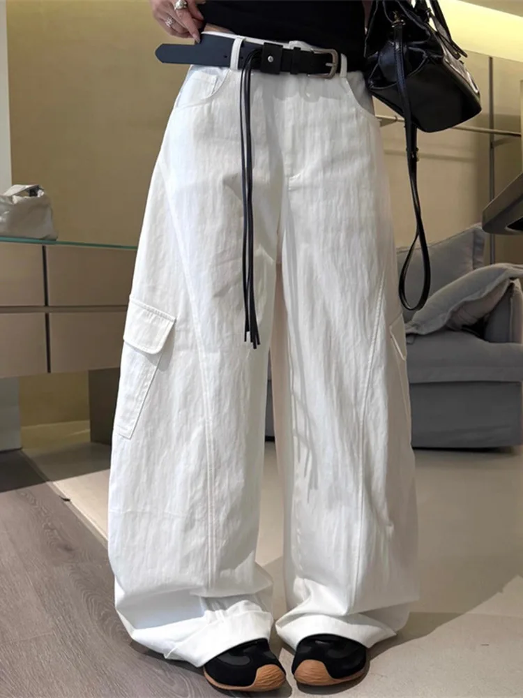 Dongda Gate Vroege Herfst 2025 Faion Flip Cuff Broek Grote maat Casual Werkbroek Dames Hoge Taille Knoop Katoen Los...