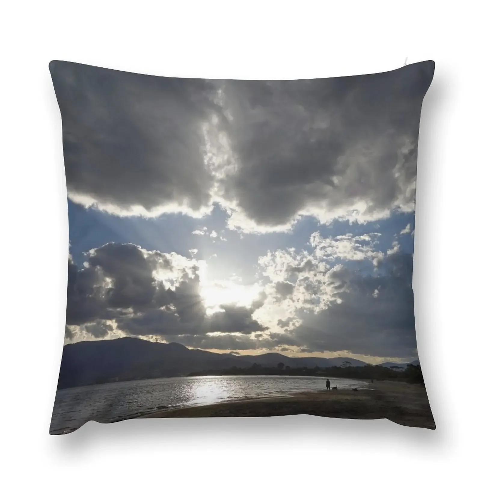 Howrah Beach sunrays - Hobart, Tasmania, Australia Throw Pillow ornamental pillows Christmas Pillow Covers pillow