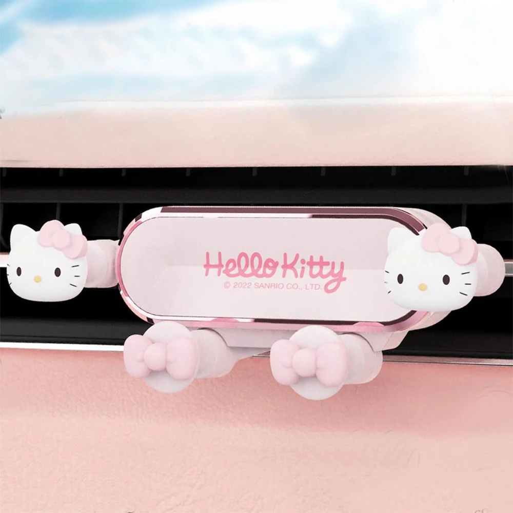 Sanrio Hello Kitty Car Phone Holderfor Bracket GPs Stand Cartoon Antiskidding Shockproof Rotatable Support Mobile Accessories