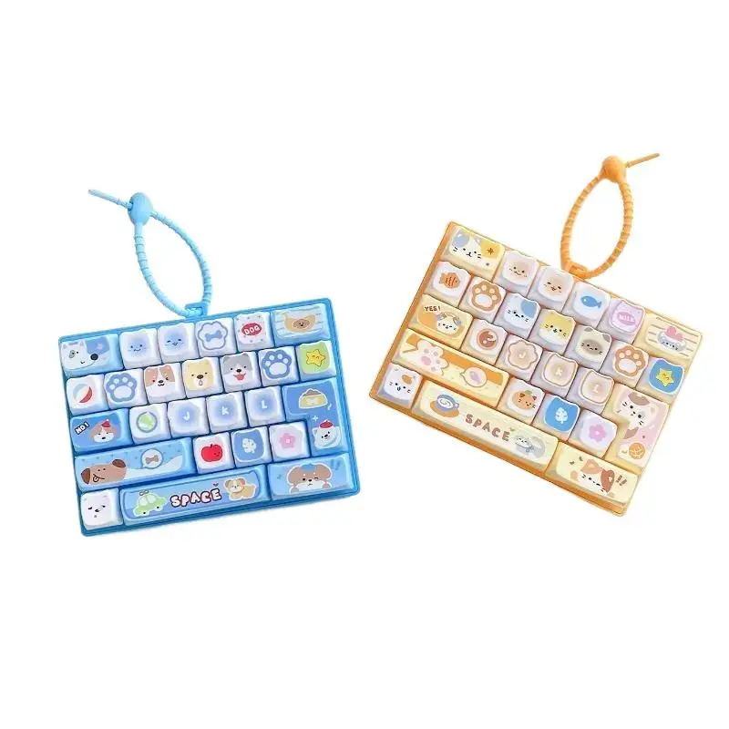 26-Tasten-Tastatur-Keycap-Clicker-Schlüsselanhänger, Rucksackanhänger, lustiger Fidget-Tastatur-Anti-Stress-Schlüsselanhänger, Taschenanhänger, Geschenk – Detail 9
