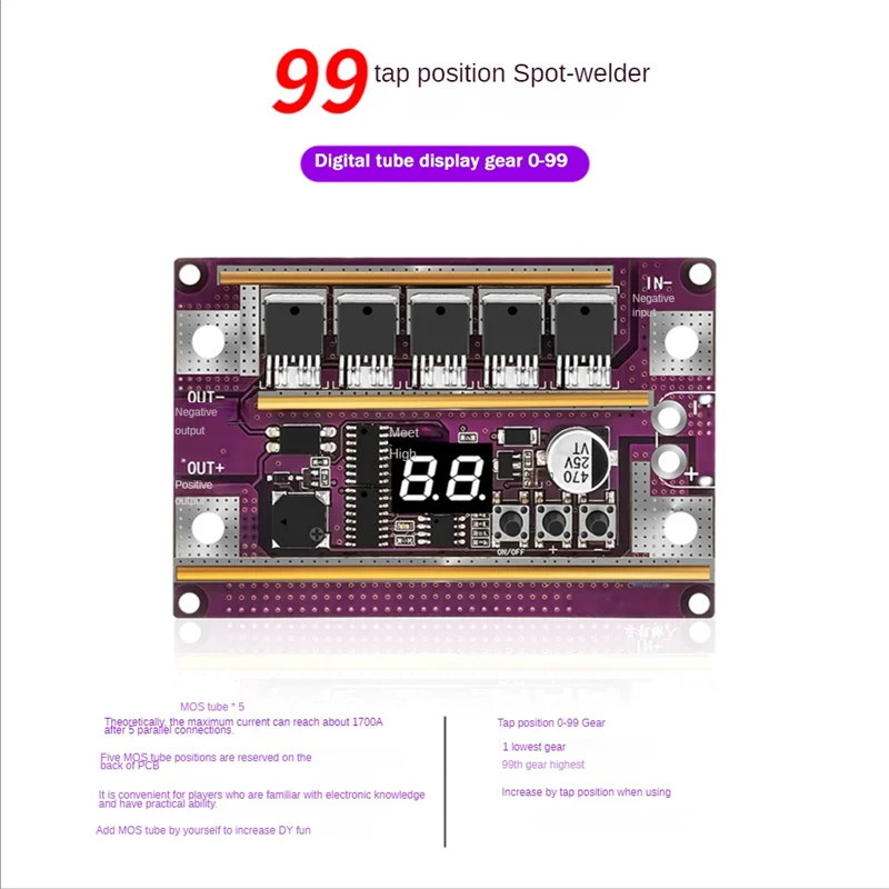 K99 소형 자동 스폿 용접기 휴대용 18650 리튬 배터리 스폿 용접기 제어 마더 보드