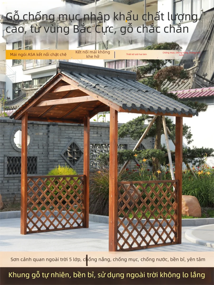 [XiMei WoodWork | Scenic Area Wooden Pavilion Grid Outdoor Garden Tea Pavilion Homestay Sunshine Custom Courtyard Rural Outdoor,XiMei WoodWork | Custom Wooden Gazebo For Outdoors,] Giá 41,007,000 Đồng*Miễn phí vận chuyển