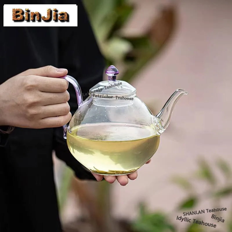 800ml Aesthetic Heat-resistant Glass Teapot Large Capacity Flower Tea Maker Filter Kettle Teapots to Boil Water Teaset Drinkware