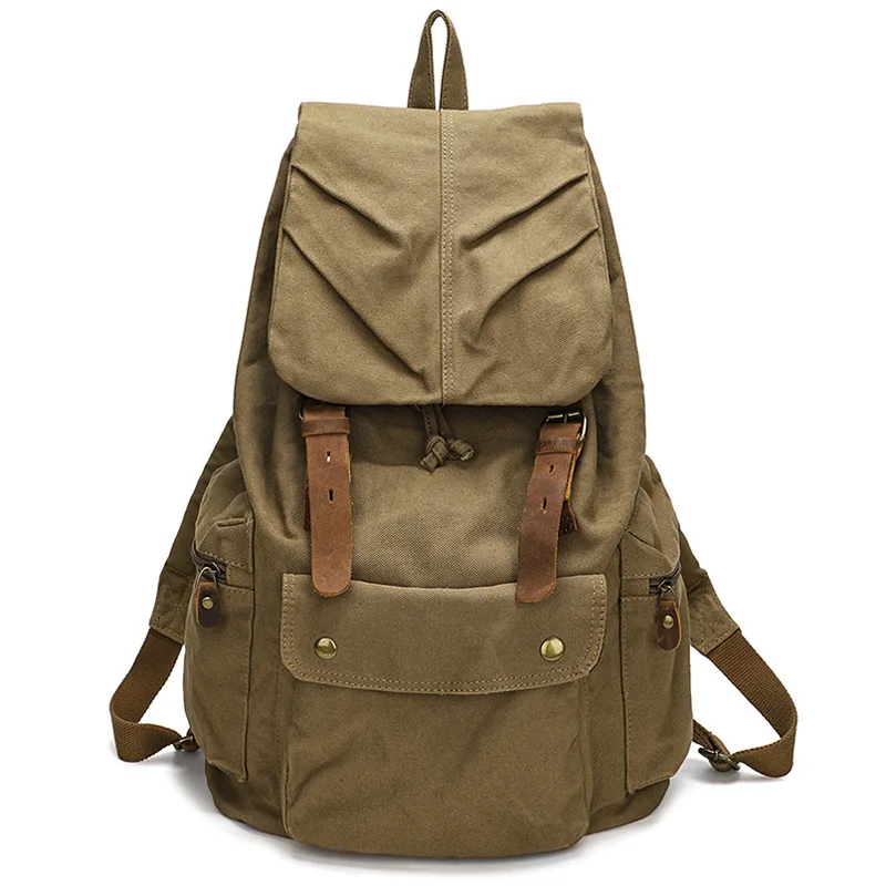 Large Capacity Canvas Backpack Breathable Lightweight Sweat Absorbent Travel Bag Casual Style Leisure Wind Bookbag Tote Bag view 3