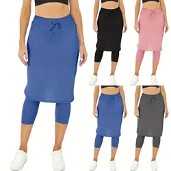 Spodenki tenisowe Nude High Stretch Color Blocking Golf Yoga Spódnica Spodnie z wysokim stanem Szybkoschnące legginsy sportowe Joga Fitness Spodnie