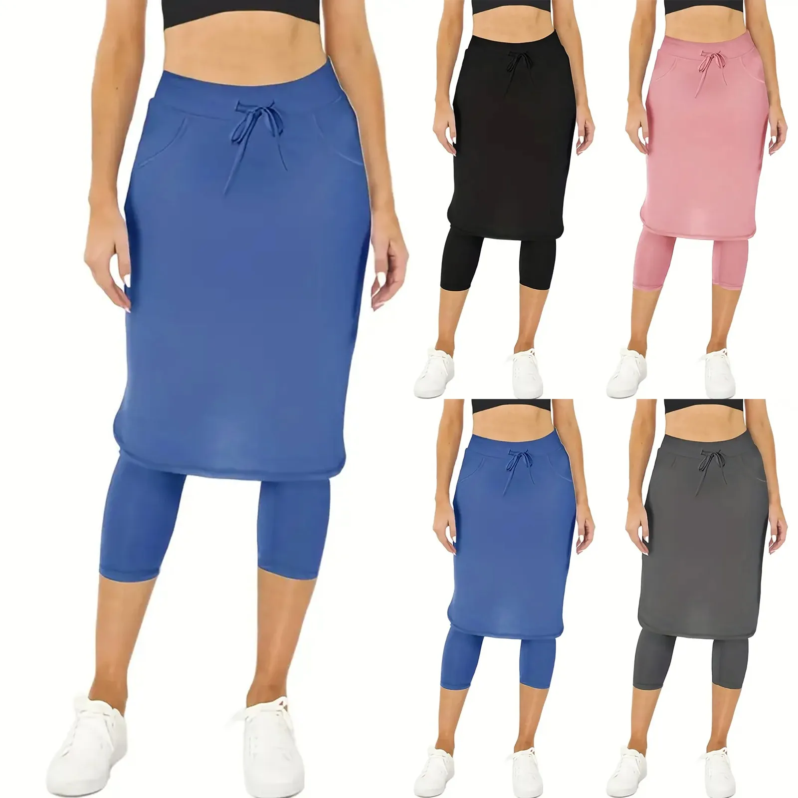 Tennis Skorts Nude High Stretch Colour Blocking Golf Yoga Skirt Pants High Waisted Quick Dry Sports Leggings Yoga Fitness Pants