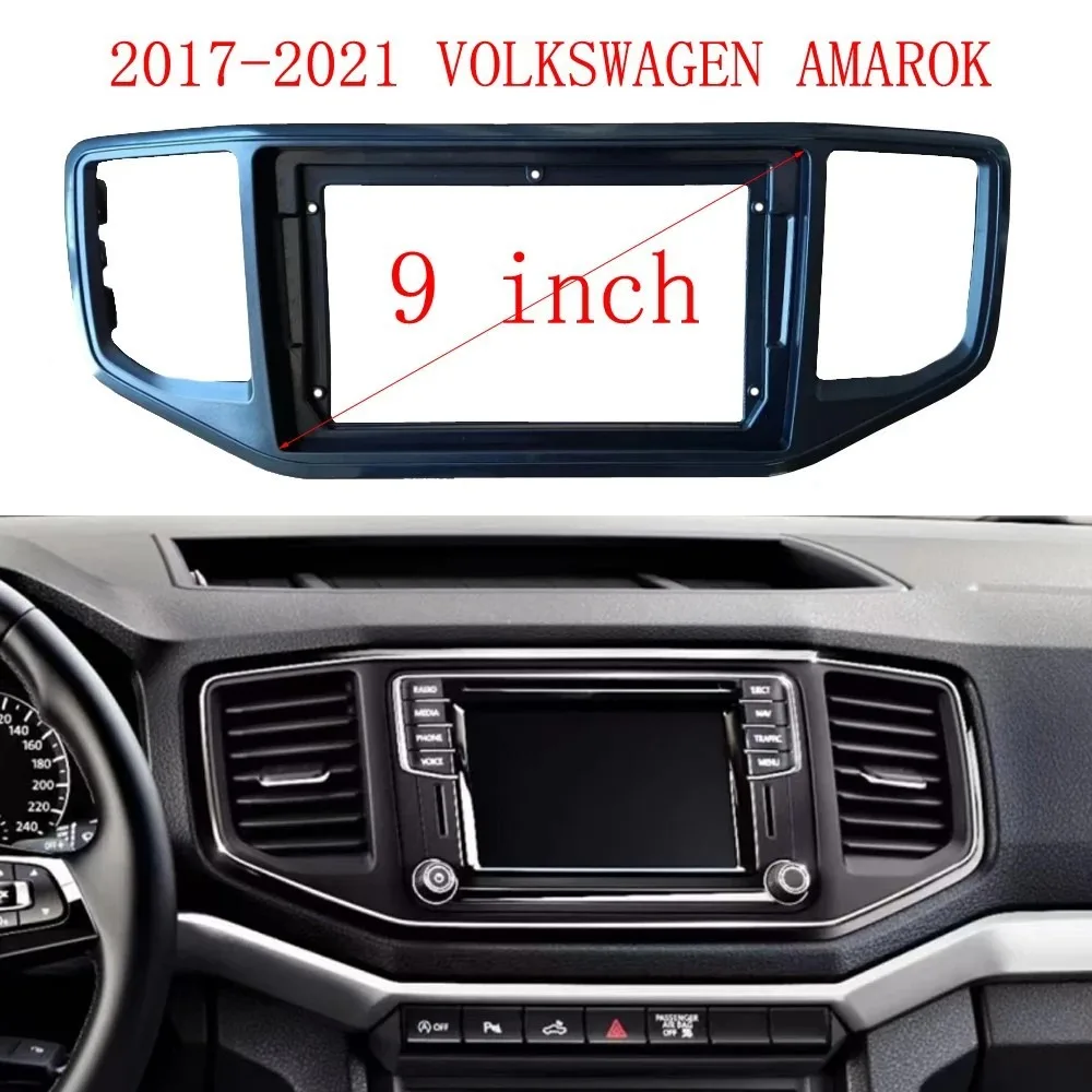 

Для 2017-2021 VOLKSWAGEN AMAROK Рамка автомобильного радиоприемника Fascia 9 дюймов Android Монтаж панели приборной панели Подходит для высококачественных панелей Автомобильные инструменты