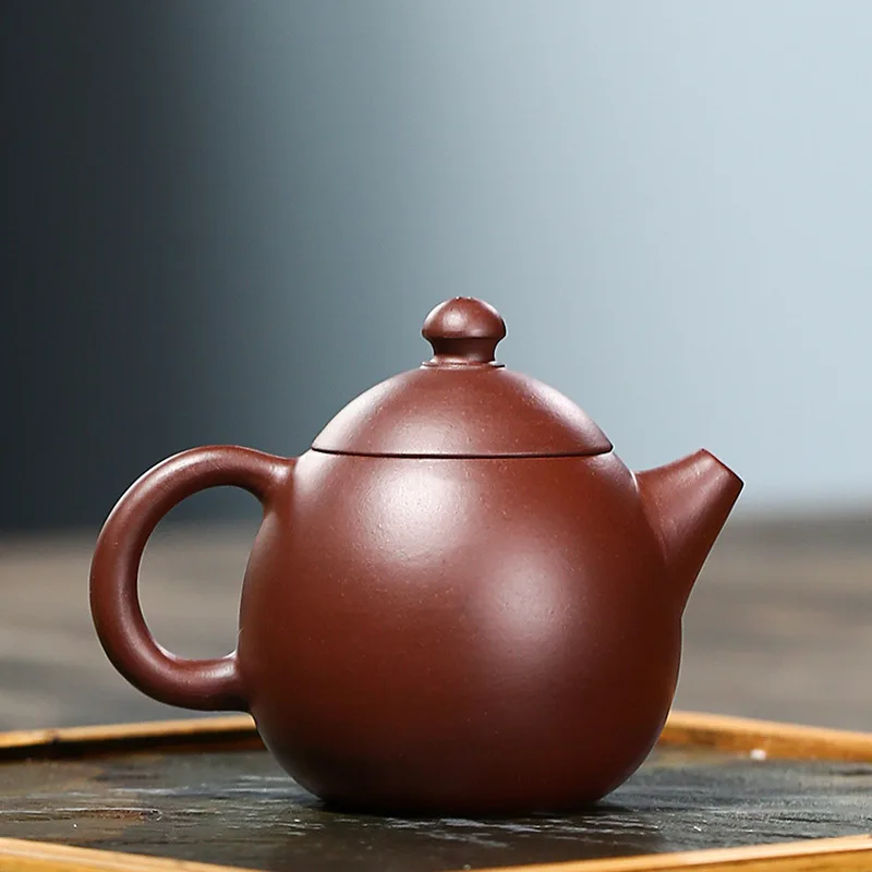 

Чайник из исинской фиолетовой глины, ручной работы, в форме драконьего яйца, цвета пурпурно-вермилион, из исинской глины, для закусок.