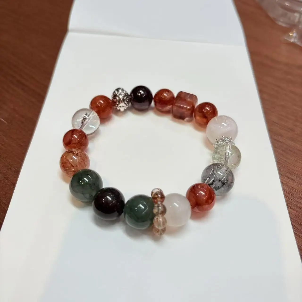 Natural Green Hair Crystal Black Gold Super, White Ghost, White Crystal Sugar Cube Bracelet, Women's Fashion Crystal Bracelet