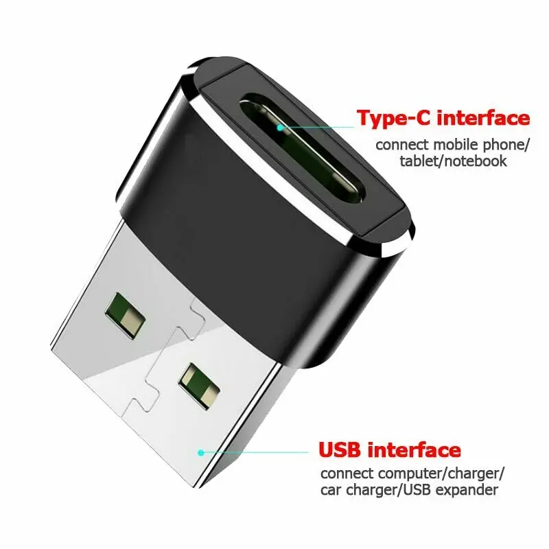 USB to USB C Adapter USB-C Male Type C to USB Adapter 2.0 A Female Data Converter Connector Adapter