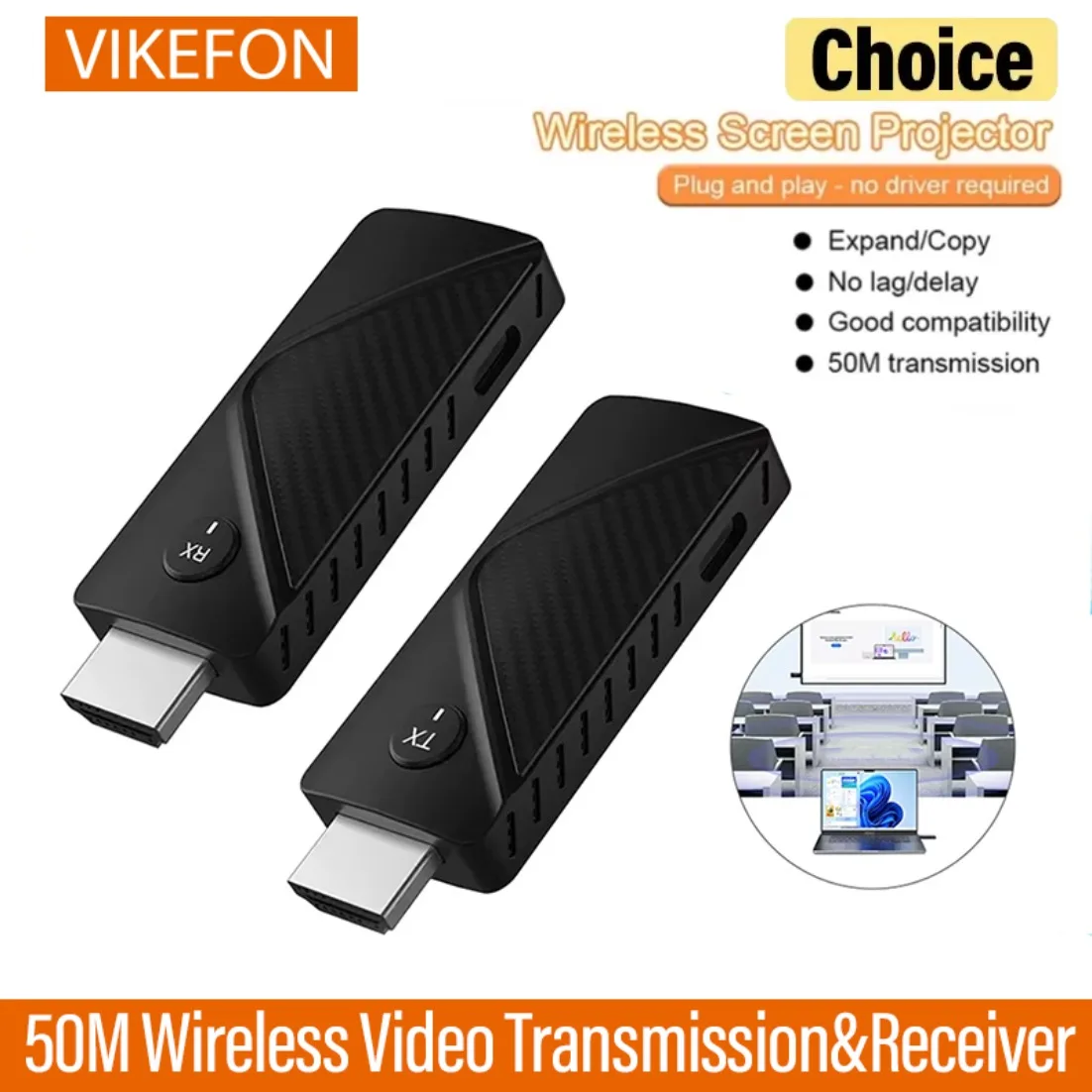 

2025 50 м 1080P беспроводной видеопередатчик приемник HDMI-совместимые адаптеры для удлинителя дисплей адаптер кабель экран зеркало