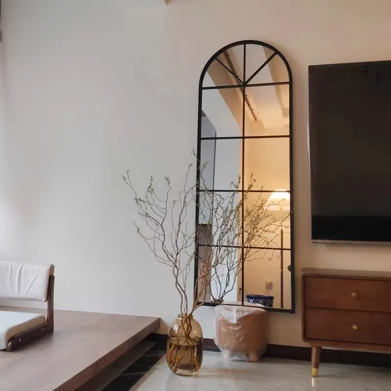 r*-Standing Floor Mirror Full Body Long Vintage Garden Cosmetics Portable Mirror Decoration Big Espelhos Living Room Decorations