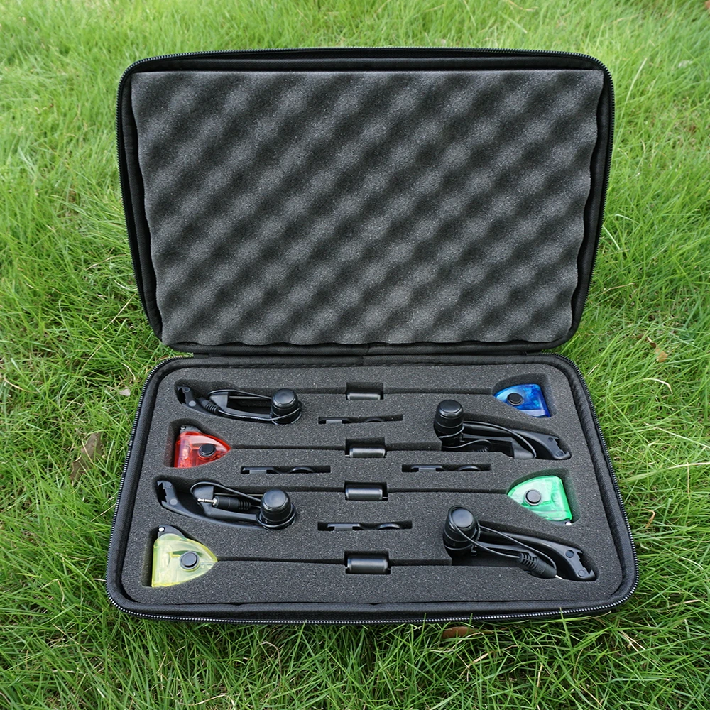 Hirisi Carp Fishing Swinger Set Fishing Bite Indicator with LED Light 4 pieces in Case  Fishing Tackle B2031