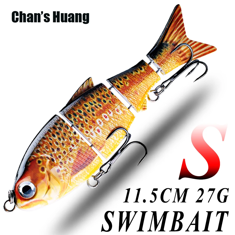 Chan\'s Huang 1PCS 11.5CM 27G Multi Jointed Swimbait 4 Segments Hard Bait Fishing Lure Sinking Artificial Shad Swimbait Wobblers