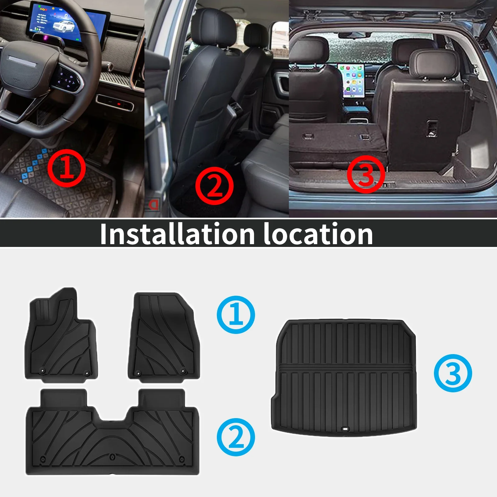for Geely Galaxy Star Shine 8 Starshine 8 2025 2026 Eco TPE Car Floor & Trunk Mats, All-Weather Protection (Not For RHD)