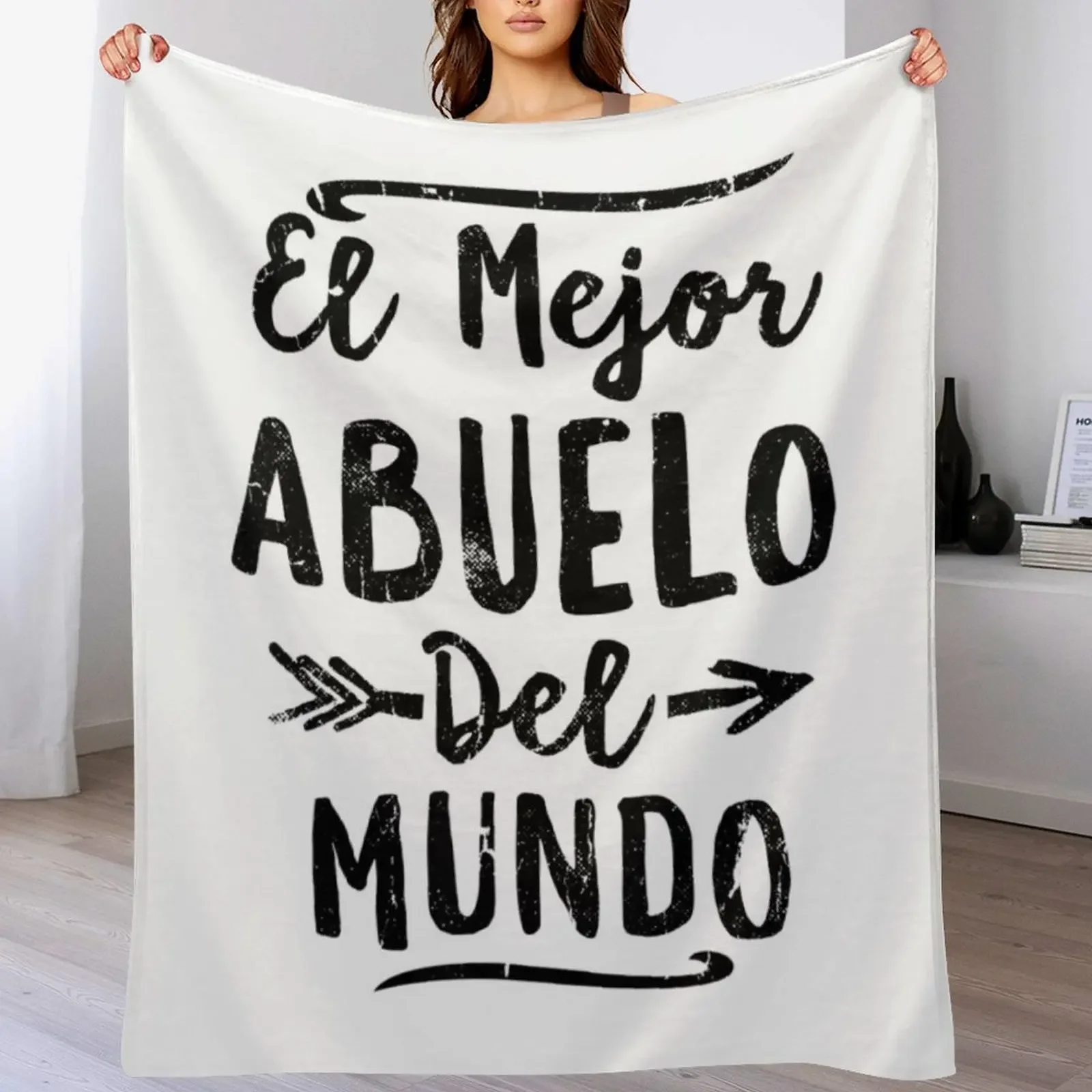 El Mejor Abuelo Del Mundo Grandpa Fathers Day Gift Throw Blanket Thin Soft Blanket for Summer Night Sleeping