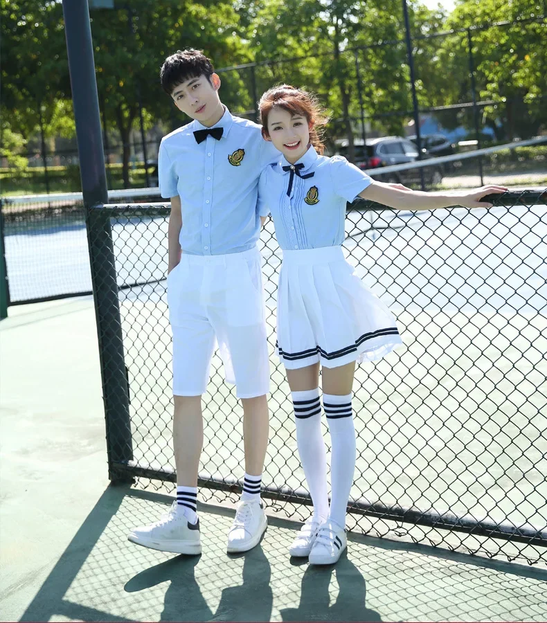 Graduation class service summer shirt school uniform Set small junior high school student college wind British style campus