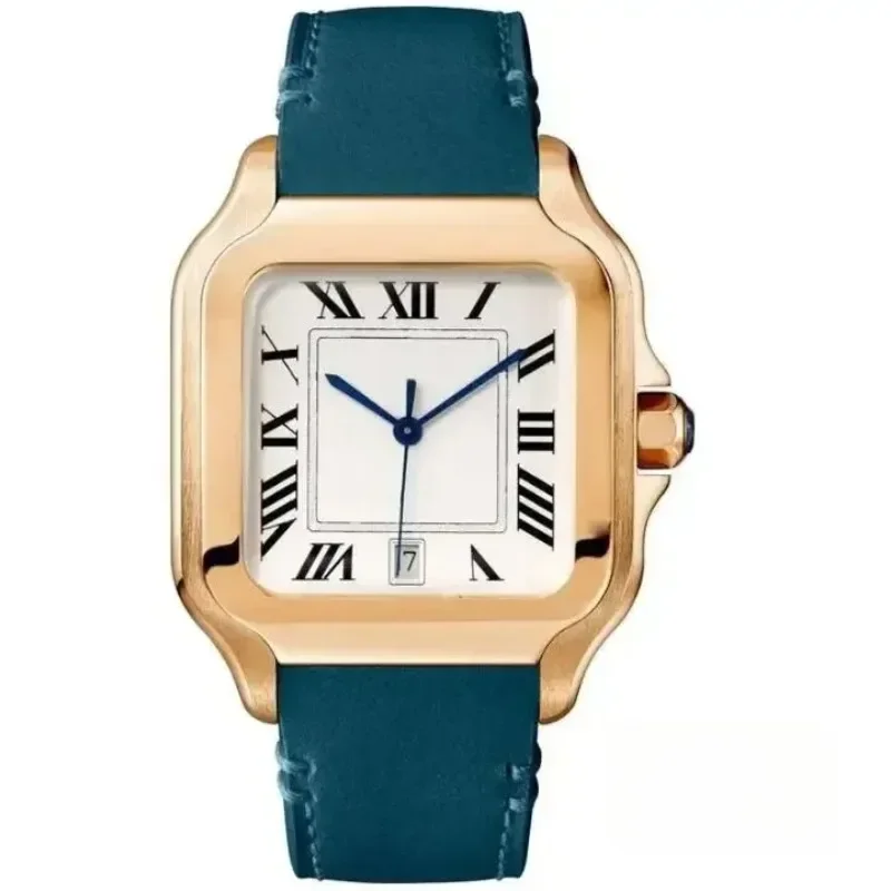 Top Imported Genuine Leather 42mm Santos Series Men's Luxury, Distinguished and Exquisite Watch