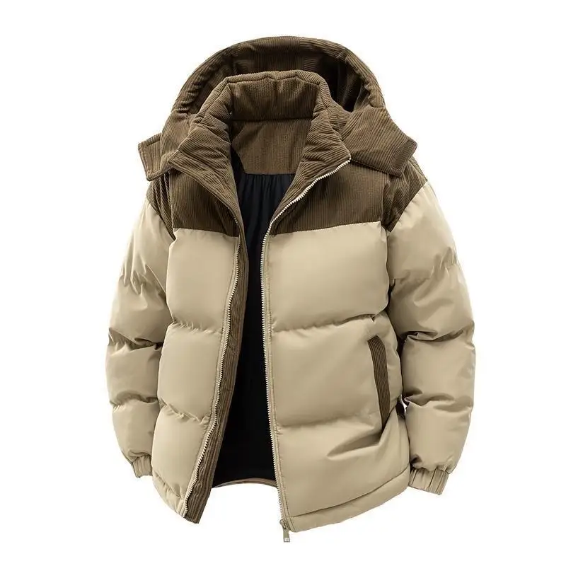 Warm Cotton Jacket Two Color Children's Outdoor Wool Filled Coat Quick Dry Waist Cinched Button Closure Regular Length
