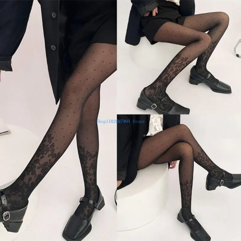 

N7YF Винтажные тонкие женские колготки с высокой талией, прозрачные колготки до бедра, чулки до бедра