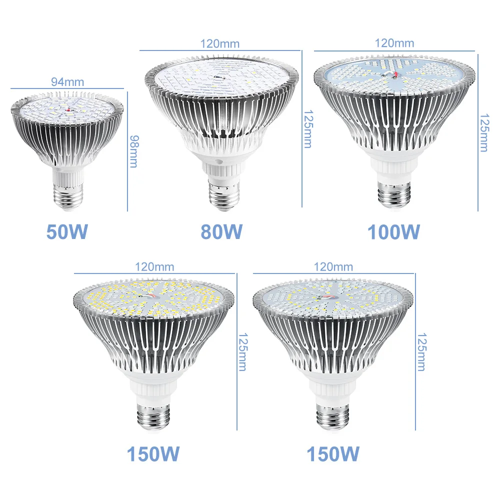 Светодиодный ная лампа для выращивания растений E27, комнатная фитолампа полного спектра для теплиц и гидропонных систем, короб светильник