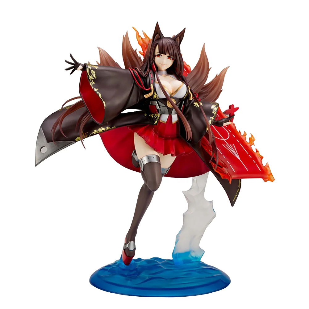 

28CM Anime Game peripherals Akagi PVC Action Figure Nine-tailed fox Sexy Girl Collection Model Toys figurine Doll adult Gift