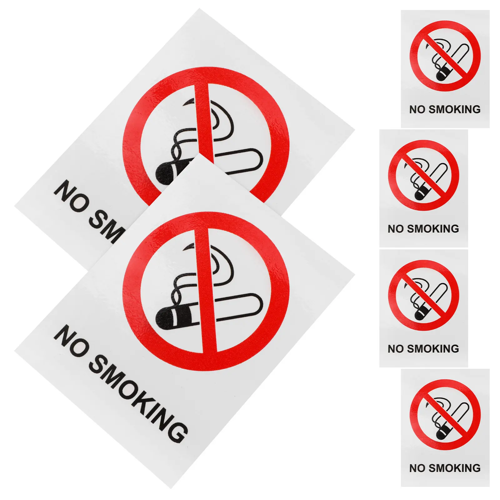 

6Pcs No Smoking Sticker PVC Material Self Adhesive Clear Safety Warning Sign for Office Business Indoor Outdoor No Smoking Wall