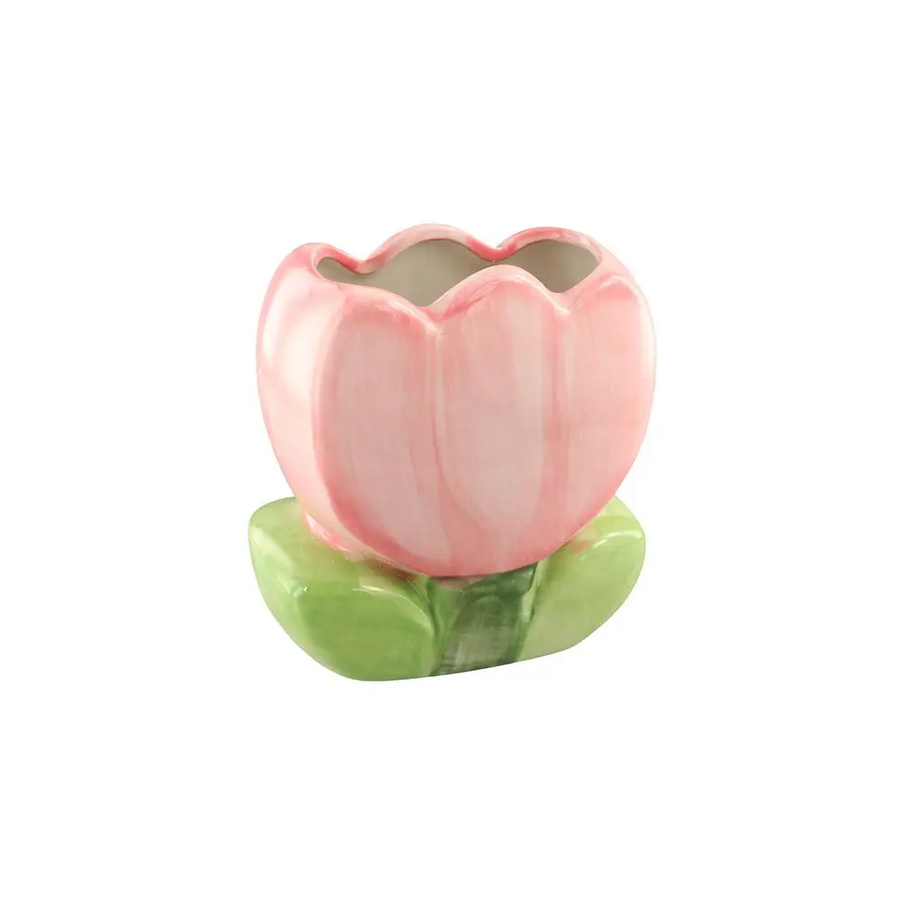 Ceramiczny kwiat Wiadro do przechowywania pędzli do makijażu Kwiat tulipana Retro Kwiat Śliczny kwiatowy stół do przechowywania Kawaii Cute