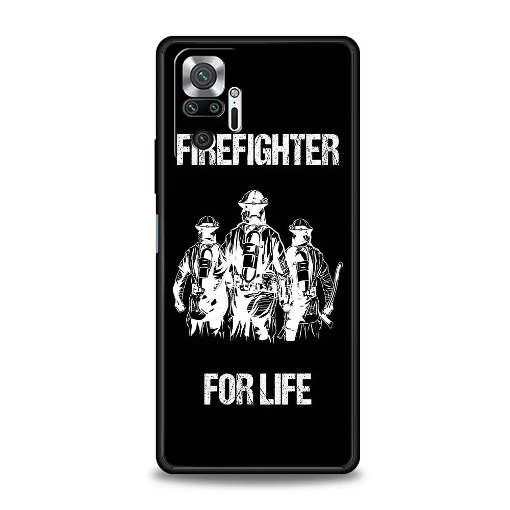 Firefighter Heroes Fireman Phone Case For Xiaomi Redmi Note 12 11 10 Pro 9S 9 8 7 9T 8T 9C 9A 8A 12 11T 5G 10S K50 Gaming Cover