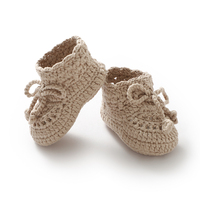 Handmade Knitted Baby Boys Girls First Walkers 0-1Y Pure Color Newborn Unisex Soft Bottom Cotton Shoes Anti-Slip Toddler Sneaker