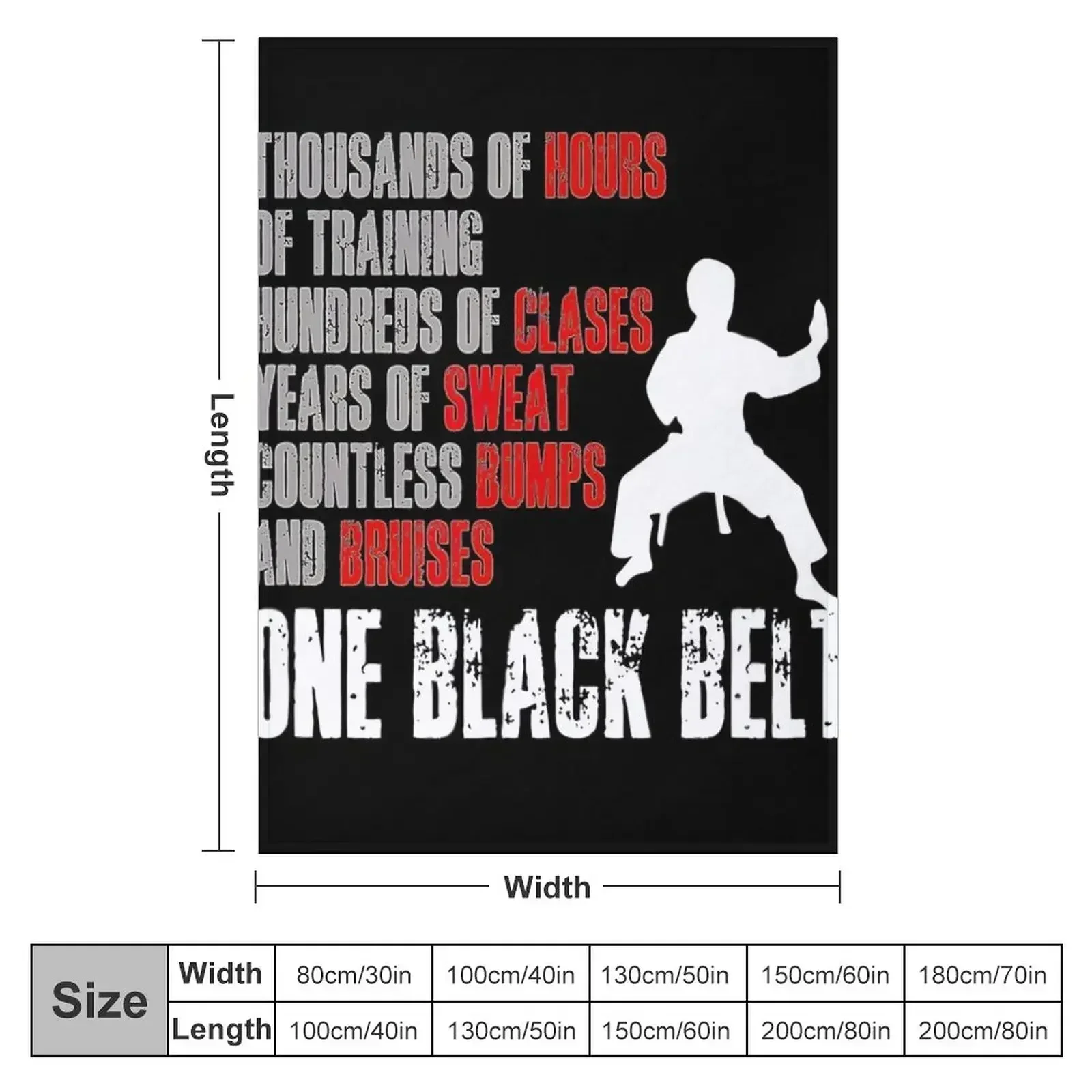 One Black Belt Taekwondo Throw Blanket Bed linens manga Blankets