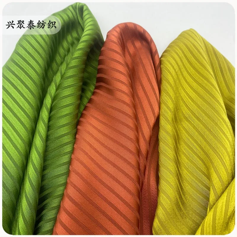 

Имитация атласа из ацетата, ткань для платья, полиэстер, гладкая полосатая рубашка с драпировкой, модная