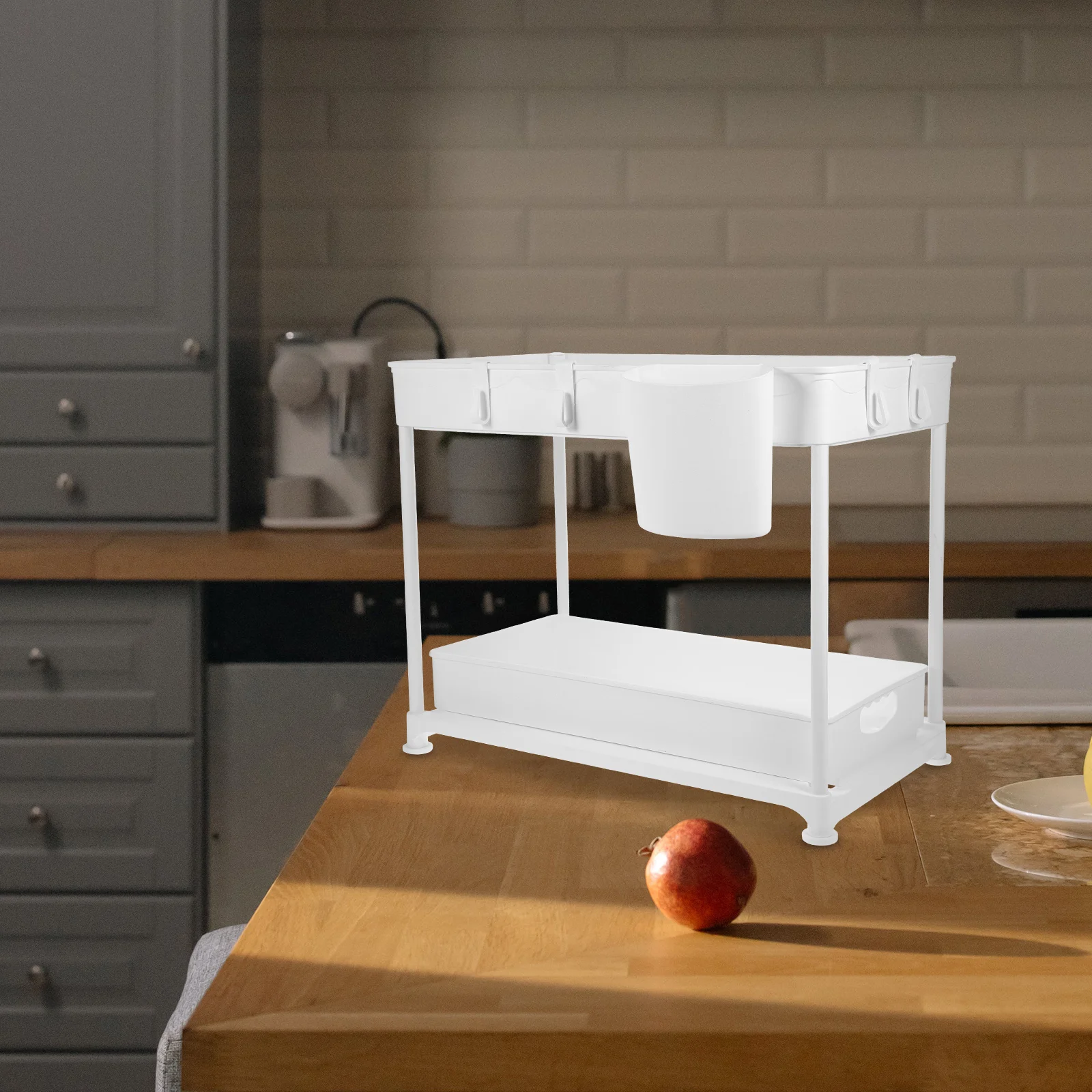 

Pull Out Kitchen Organizer Under Sink Storage Rack White Adjustable Telescopic Sink Shelf Expandable Multipurpose