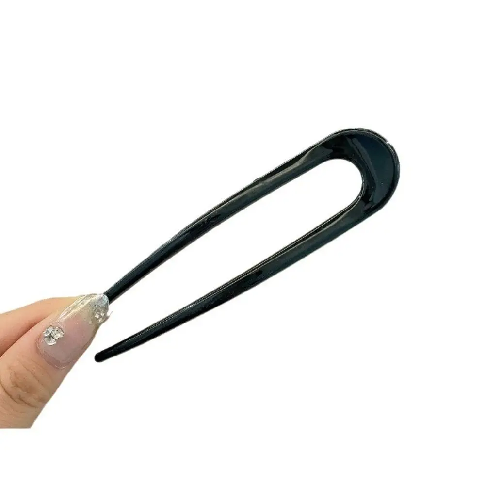 The New PVC New Chinese Style Hairpin U-shaped Design Multi-color Meatball Head Artifact Chinese Style U-shaped Hairpin Female