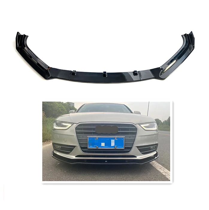 Automotive Parts Front Splitter Lip For Audi A4 B8.5 Upgrade Gloss Black Front Bumper Lip 2013-2016