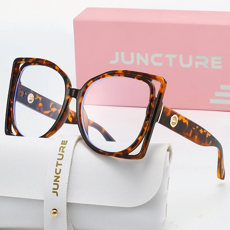 JUNCTURE 안티 블루 라이트 안경 패션 스퀘어 투명 렌즈 안경 여성 데일리웨어 오피스 독서 안경 휴일 선물