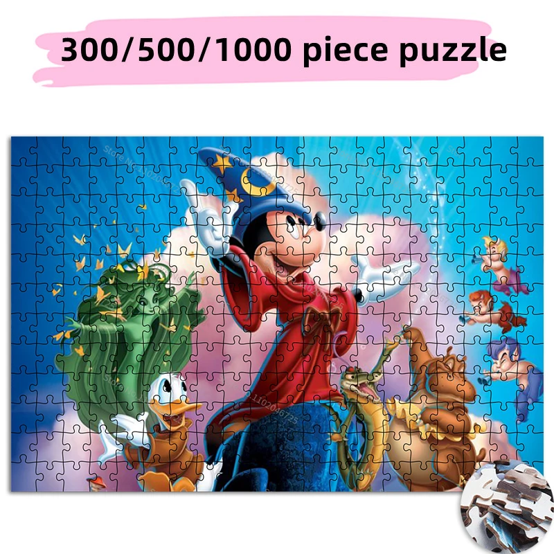 Magic Mickey Minnie Mouse Creative Jigsaw Puzzle Game Educational Toy 300 500 1000 Piece Puzzle Kids Adult Collection Hobby