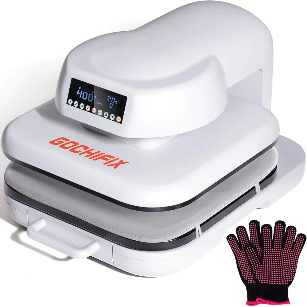 

Heat Prhine or T Shirts, 15"x15" Auto Shirt Prhine w/ 4 Memory es, 15 Mins Auto-O, Precise Temp/Timer Control, ast Even Heat or