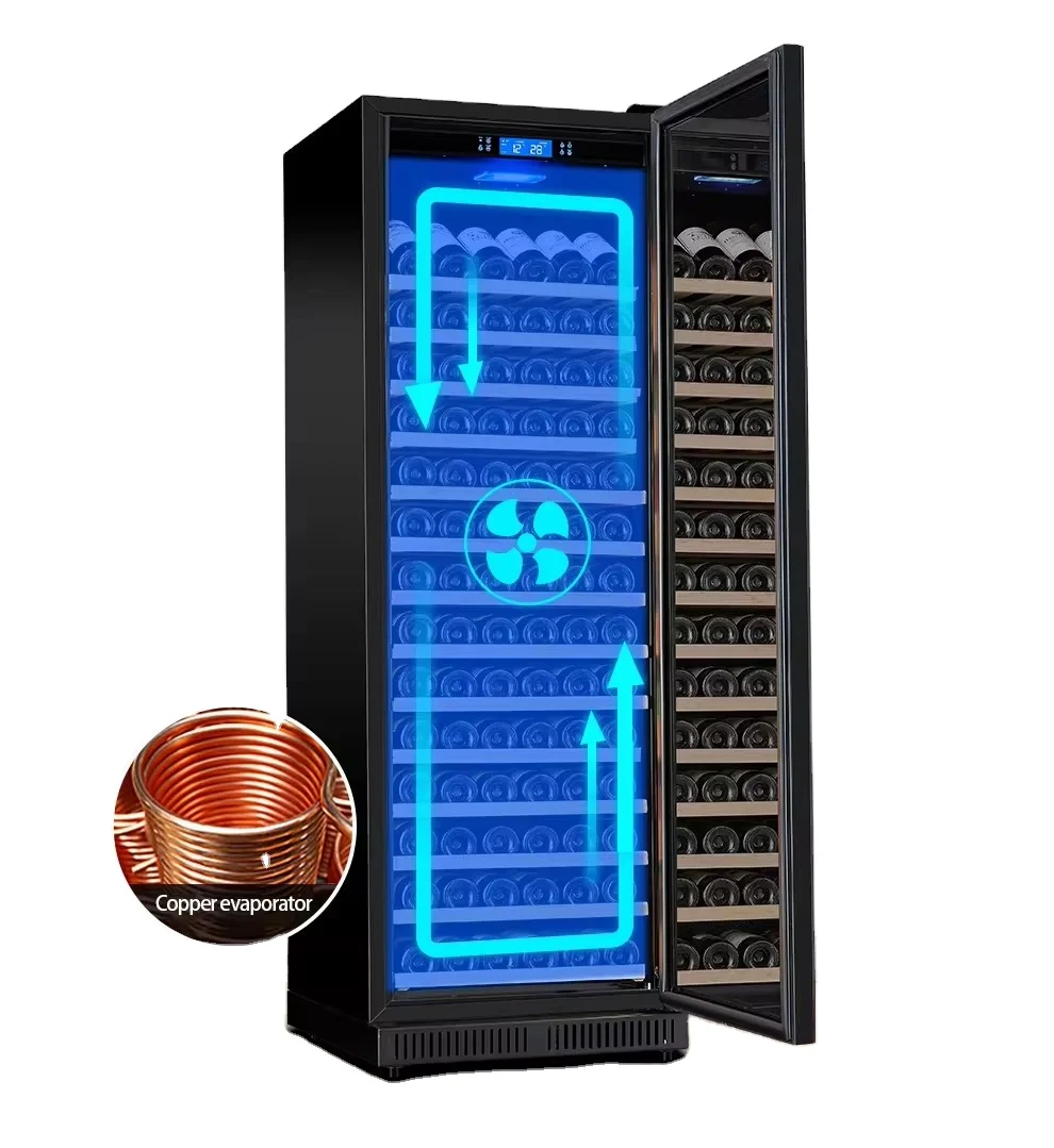 

Freestanding 168 Bottles Electronic Small Wine Cooler Single Zone Wine Chiller 78L Hot Sell Red Wine Fridge Refrigerator