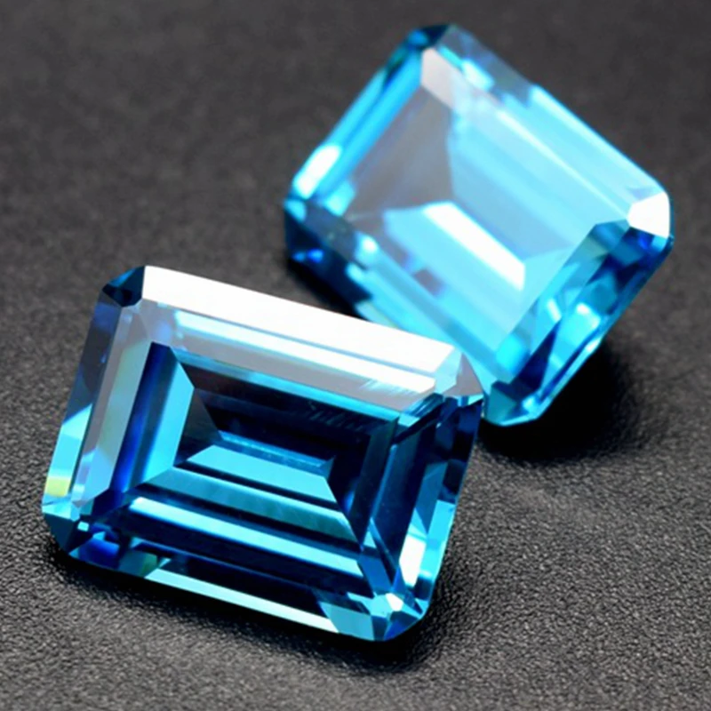 Pretty Aquamarine Stone Emerald Cut VVS Loose Gemstones for Jewelry Making Accessories DIY Jewelry /Collection/Inlay/Gift