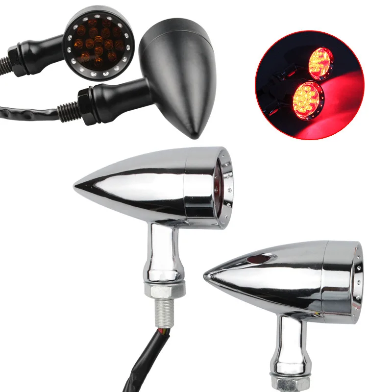 Motorcycle LED Bullet Red Amber Brake Blinker Turn Signal Tail Light For Harley Davidson XL Sportster 1200 883 Iron