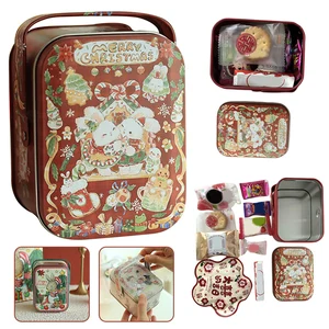 Metal Rabbits Candies Caja de hojalata con mango de galletas portátiles Caja de dulces de caricatura 8 mejores latas de cookies de ventas - №8