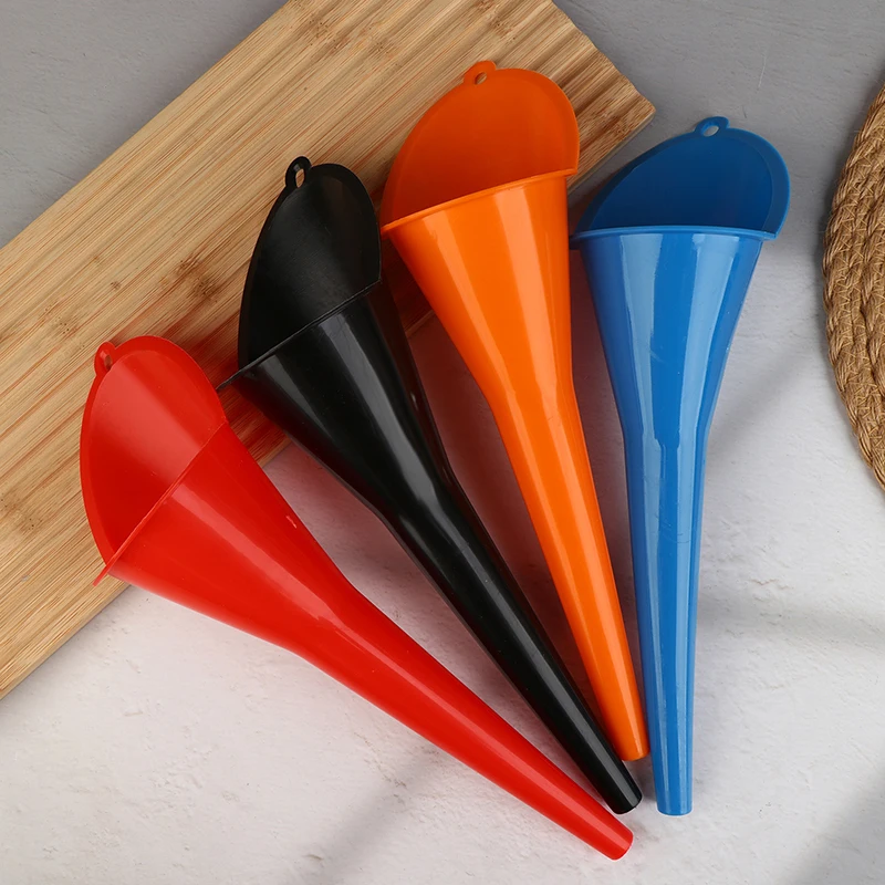 29cm/11.41in Multicolor Anti-splash Car Long Mouth Oil Fuel Filling Tools Plastic Engine Funnel Motorcycle Refueling Accessories