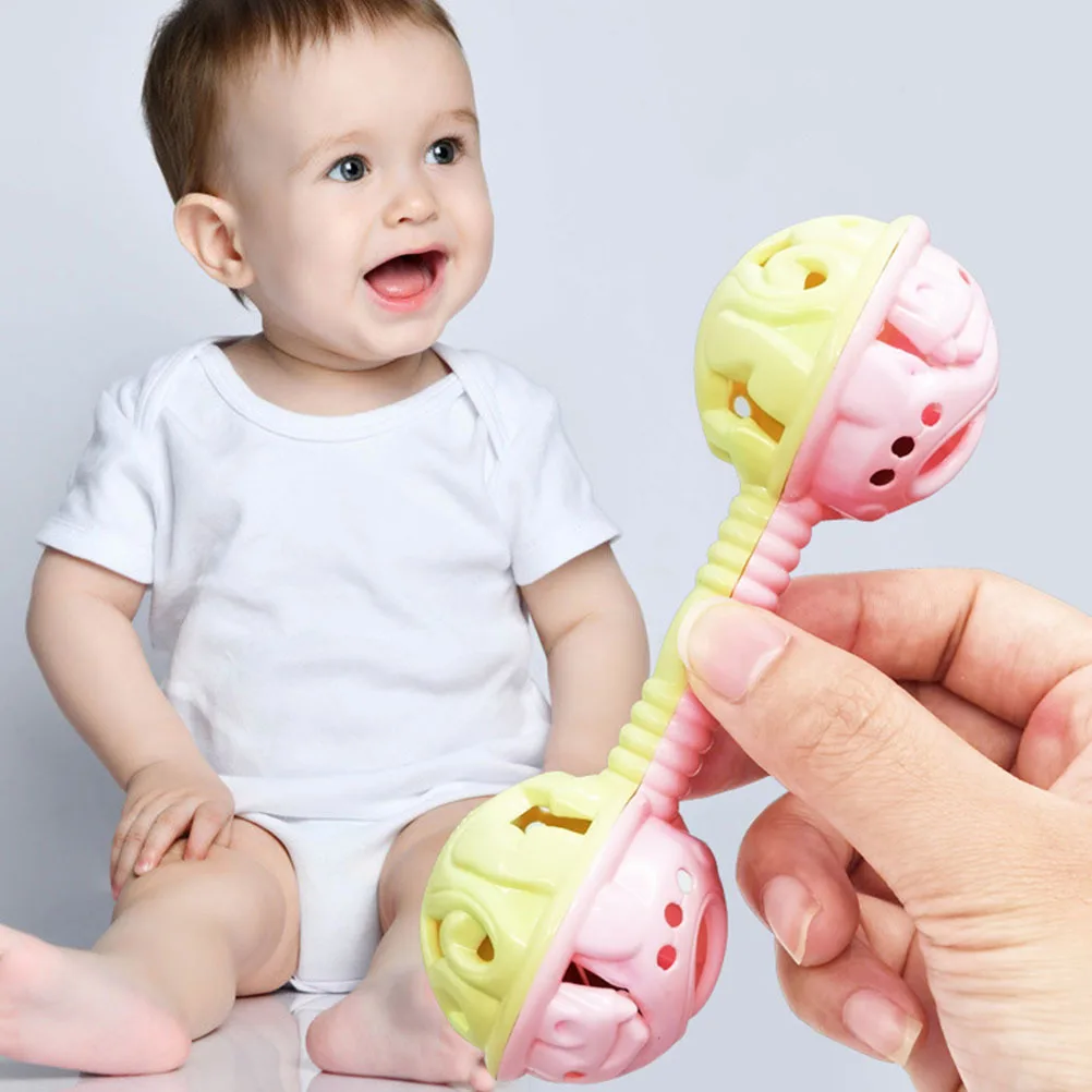 6 قطعة حشرجة الموت الرضع كرنك اليد التعليمية اللعب رائعتين الدمبل شكل ضوء المحمولة الوليد الطفل مرحلة ما قبل المدرسة الموسيقية #1