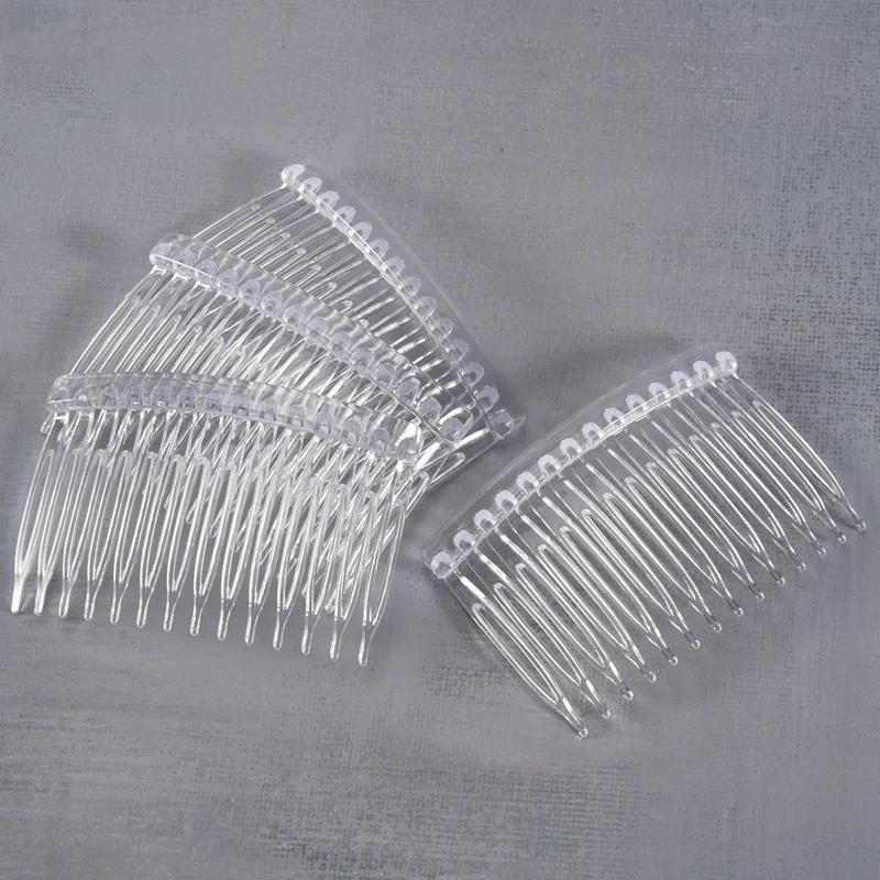 20 X Transparent Color Plastic Hair Clips Side Combs Pin Barrettes 70X40mm