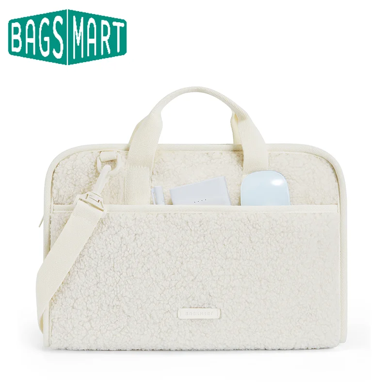 

BAGSMART 15-16" Laptop Sleeve Lightweight Protective Sheepskin Laptop Bag with Shoulder Strap Comfortable Computer Sleeve