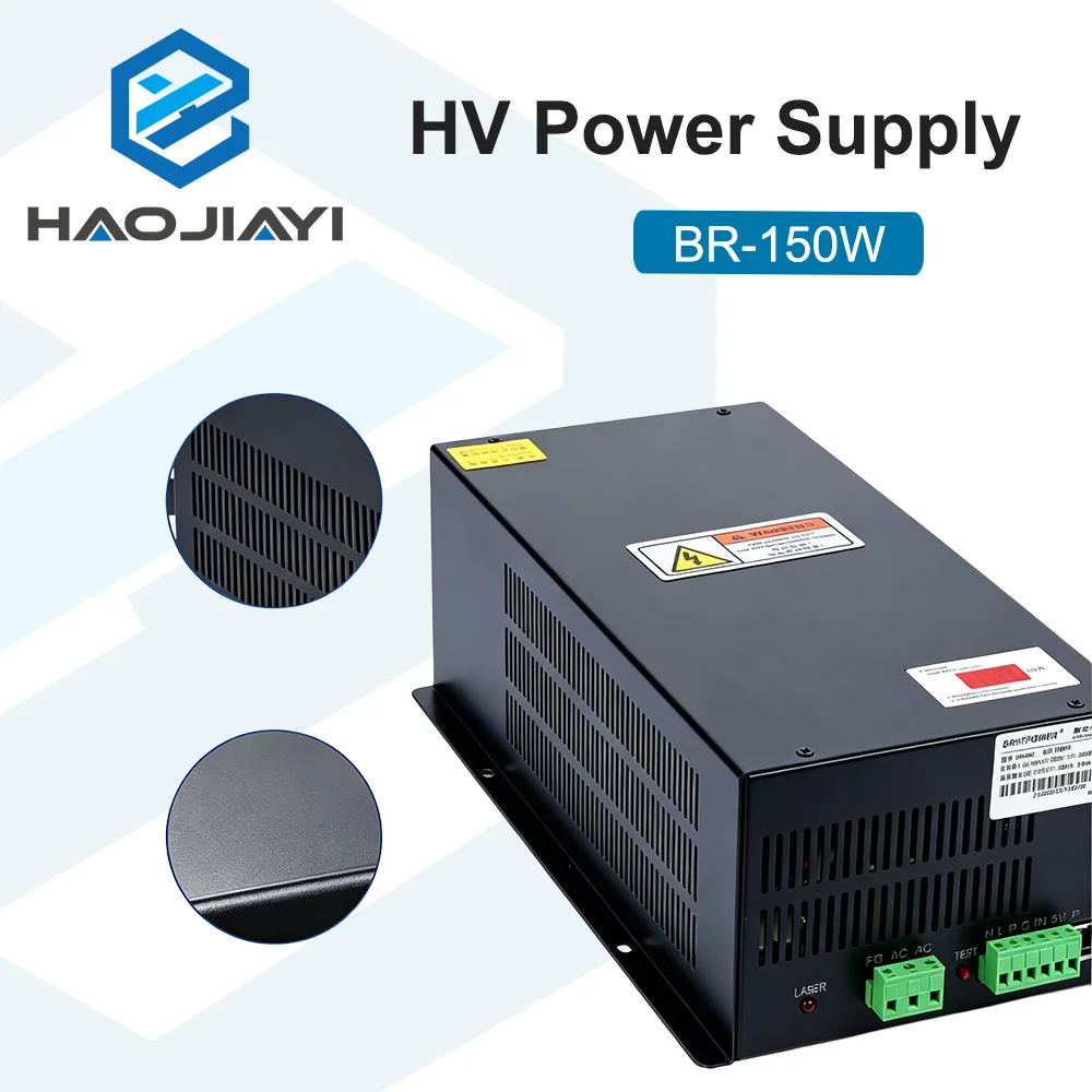 BR-150W CO2 Laser Power Supply 150W High Voltage PSU for 150W-180W Glass Laser Tube Engraving Cutting Machine