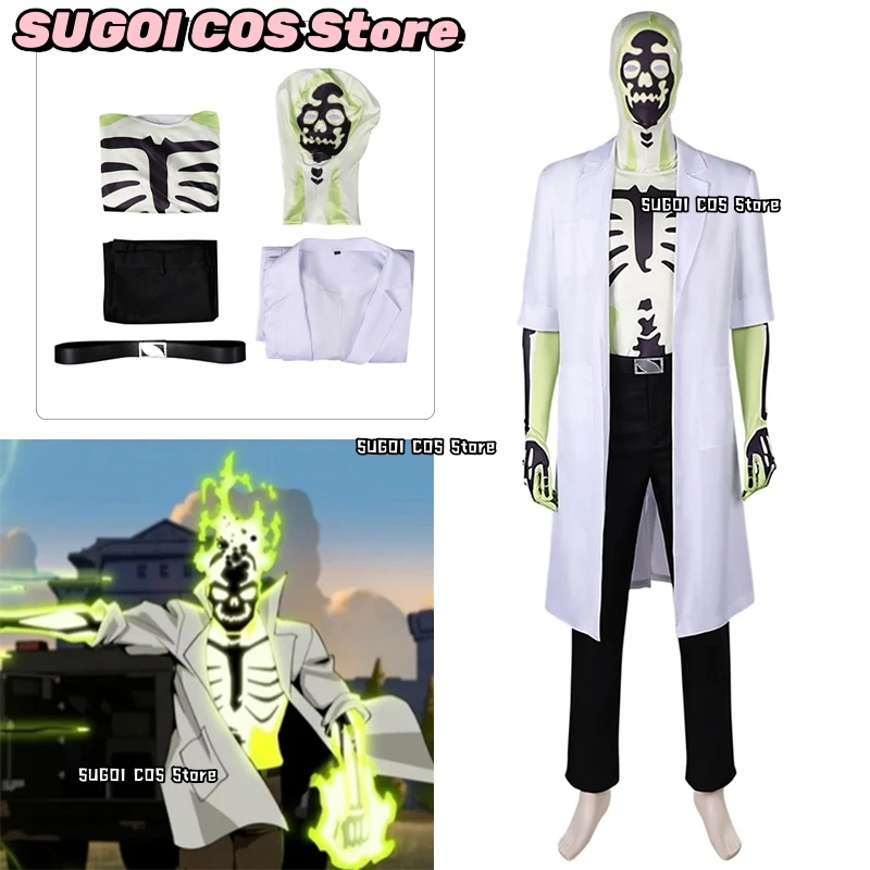 Dr. Phosphorous Cosplay Costume TV Creature Role-playing Commandos cos Uniform Headwear Outfits 25Halloween Carnival Party Suit